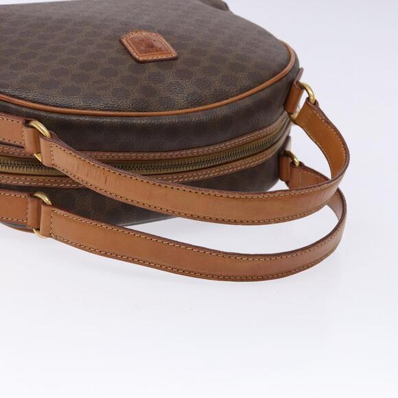 CELINE Macadam Canvas Hand Bag Pvc Leather Brown Gold - Picture 7 of 12